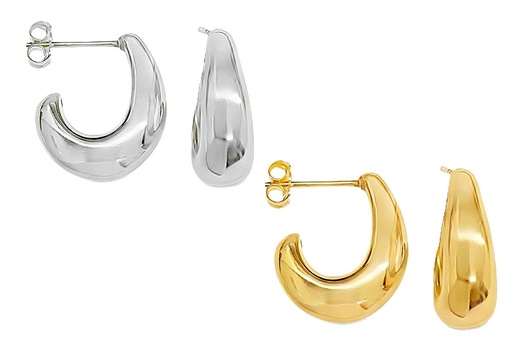 Sterling silver hollow drop shape 17mm earring