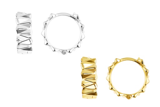 Sterling silver garland hoop earring