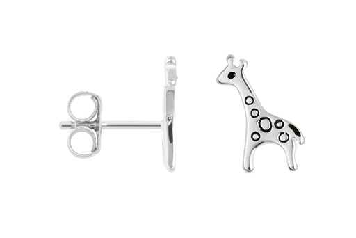 [17820EPL] Sterling silver giraffe earring 11x7mm