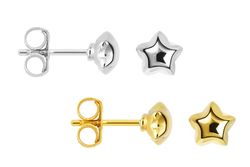 Pendiente plata 925 estrella 5x5mm