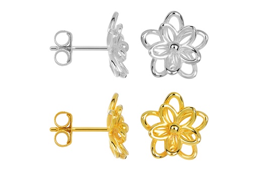 Sterling silver flower earring