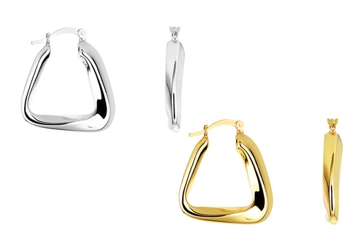 Sterling silver irregular hoop earring