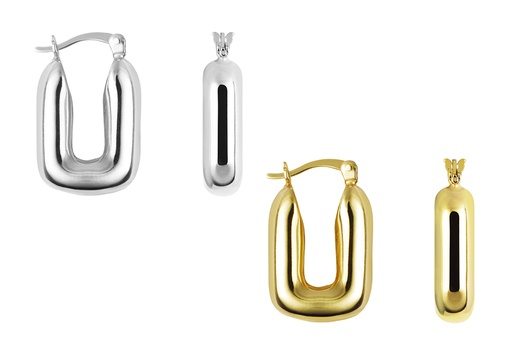 Sterling silver "u" hoop earring