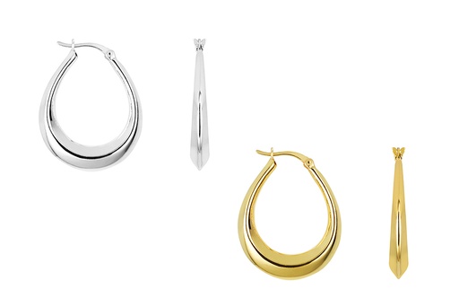 Sterling silver 925 beveled hoop earrings