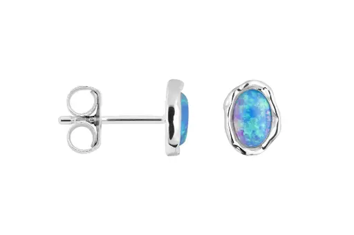 [17884EGOPPL] Pendiente plata 925 oval irregular