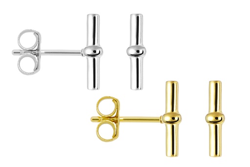 Sterling silver 16x4mm t-bar earring