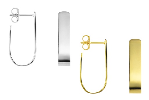 Sterling silver rectangular flat "j" earring