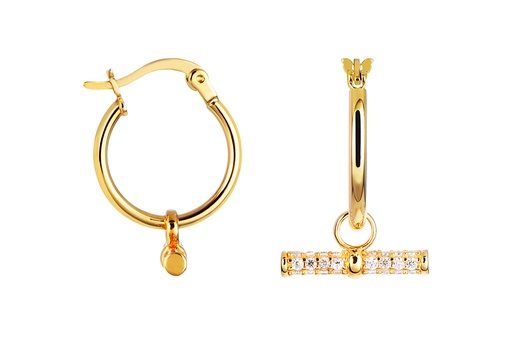 [17936EZBLDO] Sterling silver with 2x14mm tube hoop earring