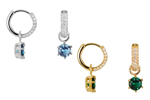 Sterling silver zirconia hoop earring