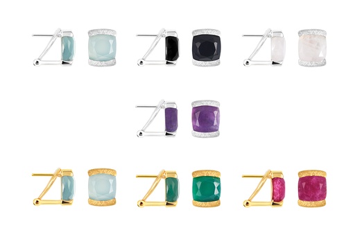 Sterling silver semiprecios stones earring