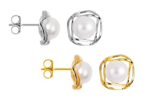 Sterling silver pearl earring