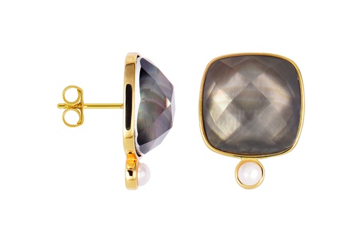 [18019EPBLDO] Pendiente plata 925 nacar 13x13mm y perla 3mm