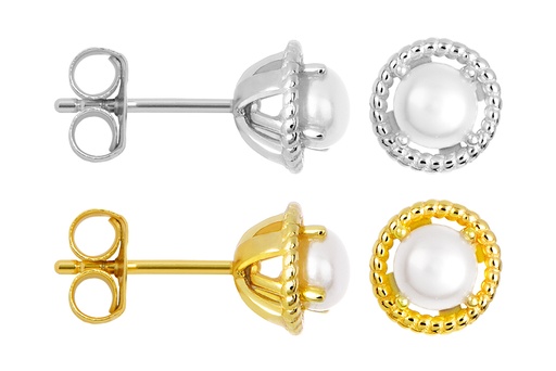 Sterling silver 5mm pearl earring