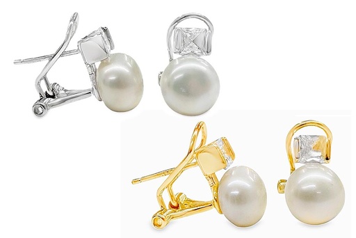 Sterling silver toi et moi earring