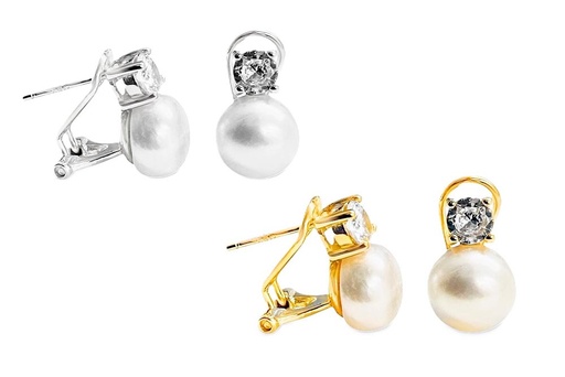 Sterling silver toi et moi earring