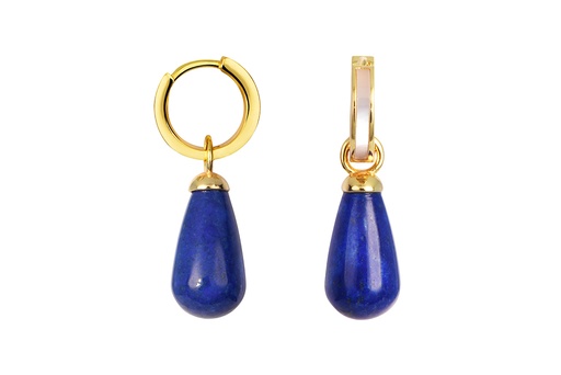 Sterling silver hoop with semiprecious stones and mother-of-pearl earring