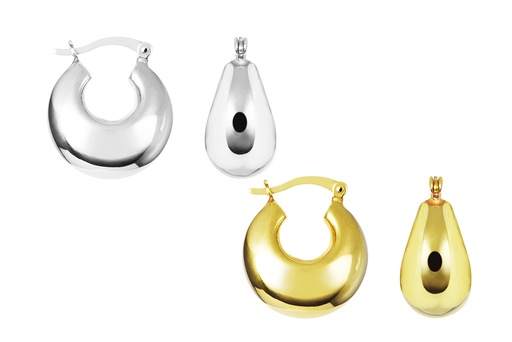 Sterling silver electroform hoop earring