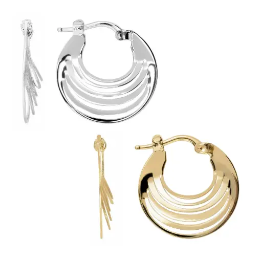 Pendiente plata 925 aro 3d