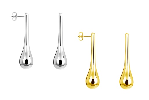 Sterling silver 31x8mm drop earring