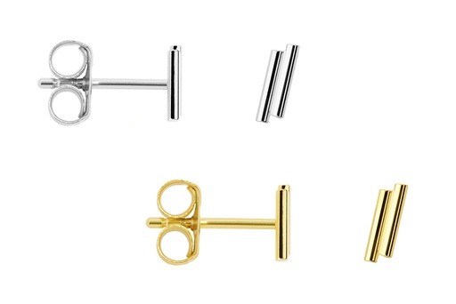 Sterling silver two 5x1mm sticks earring