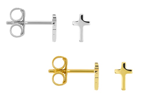 Sterling silver 6x4mm mini cross earring