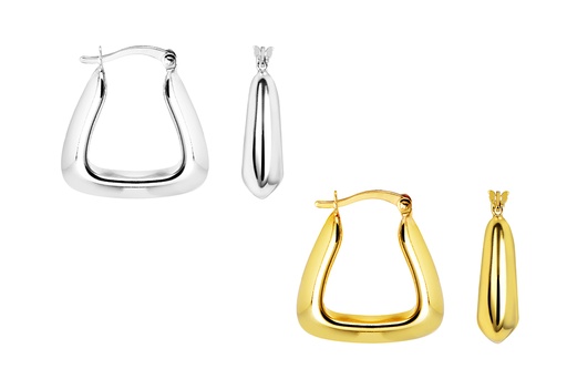 Pendiente plata 925 aro forma irregular electroform