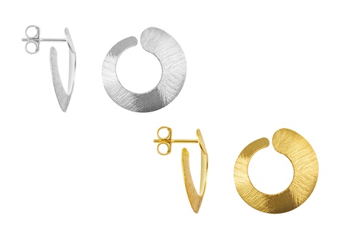 Sterling silver open irregular circle earring