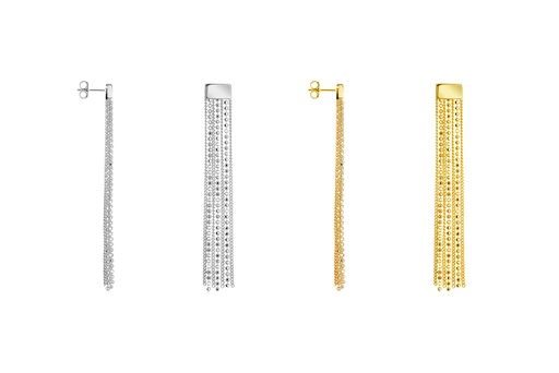 Sterling silver mix chains earring