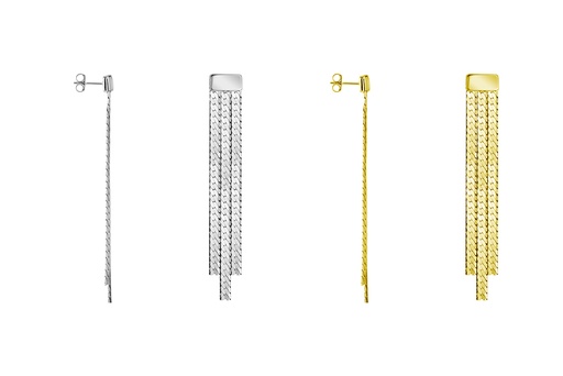 Sterling silver three-stripes earring