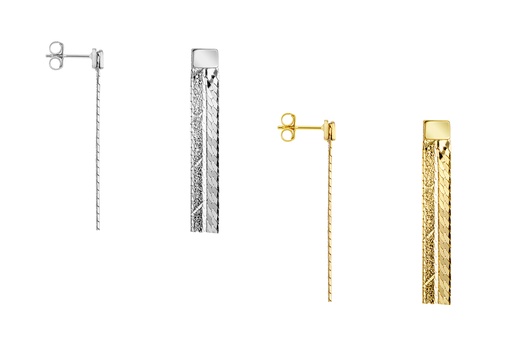 Sterling silver with two strips earring