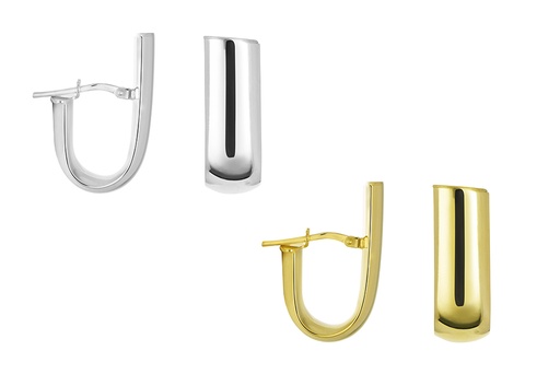 Sterling silver "j" 25x9mm earring