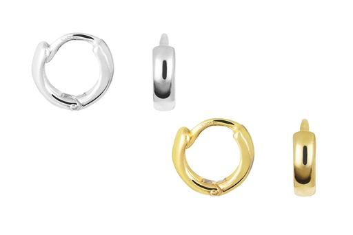 Sterling silver 2.50mm half-round hoop earrings