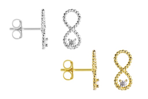 Pendiente plata 925 simbolo infinito 5x12mm