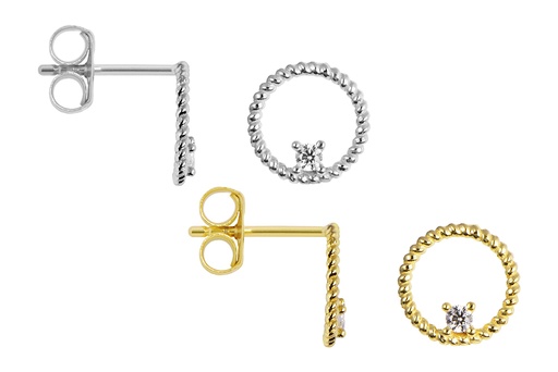 Pendiente plata 925 círculo 9mm