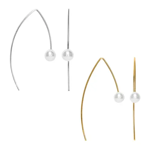 Sterling silver 0.80mm wire and 6mm pearl earring
