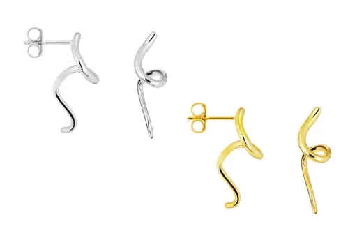 Sterling silver twist with enamel earring