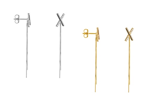 Sterling silver 7x11mm cross earring