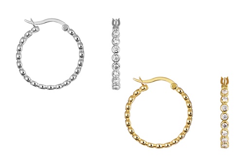 Sterling silver zirconia hoop earring