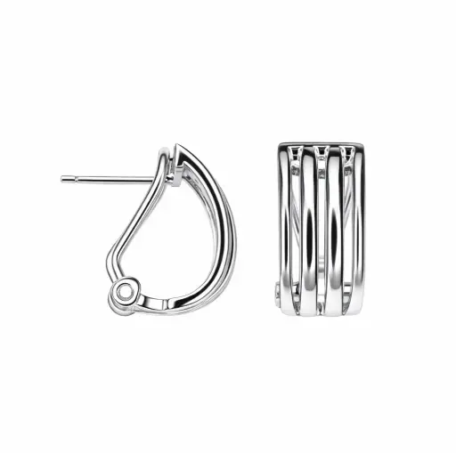 [18598ERD] Sterling silver four lines earring