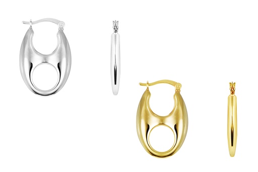 Sterling silver 26x17 mm mariner link earring