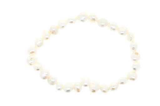 [00180000BLAN] Pulsera elastica perla cultivada 7-8 mm
