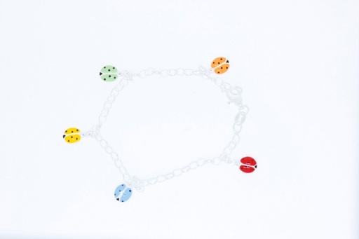 Pulsera plata lisa esmalte 17 cm