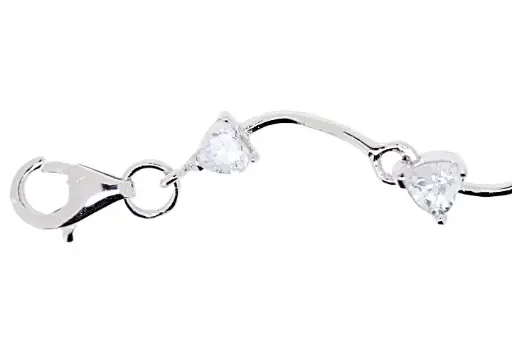 [055290181ZBL] Sterling silver bracelet with heart cz