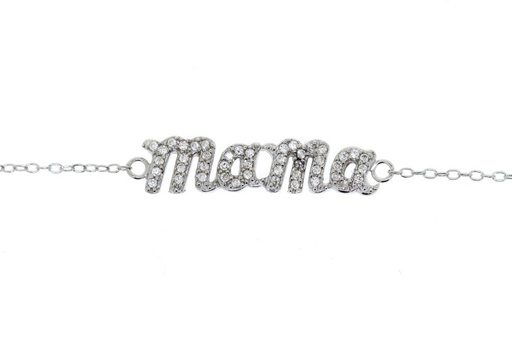 [061391621ZBL] Silver 925 bracelet mama cz