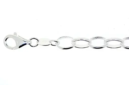 Oval belcher chain brazalet 18cm sterling silver