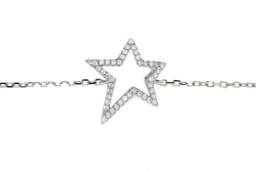 Silver 925 microsetting bracel 18cm rutenium plated