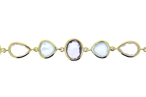 [69160170000] Pulsera plata 925 amatista. chalcedony azul y cuar