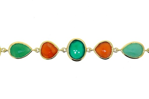 [69180170000] Pulsera plata 925 cranelian. chrysoprase. onix ver