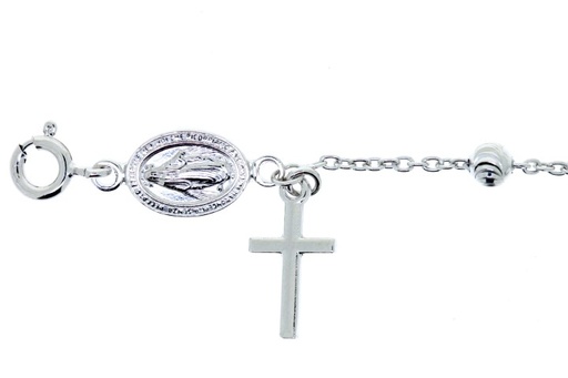 [0717001900RD] Rosary bracelet 19cm rhodium
