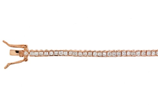 Pulsera plata 925 riviere zirconita cuadrada 1.5mm